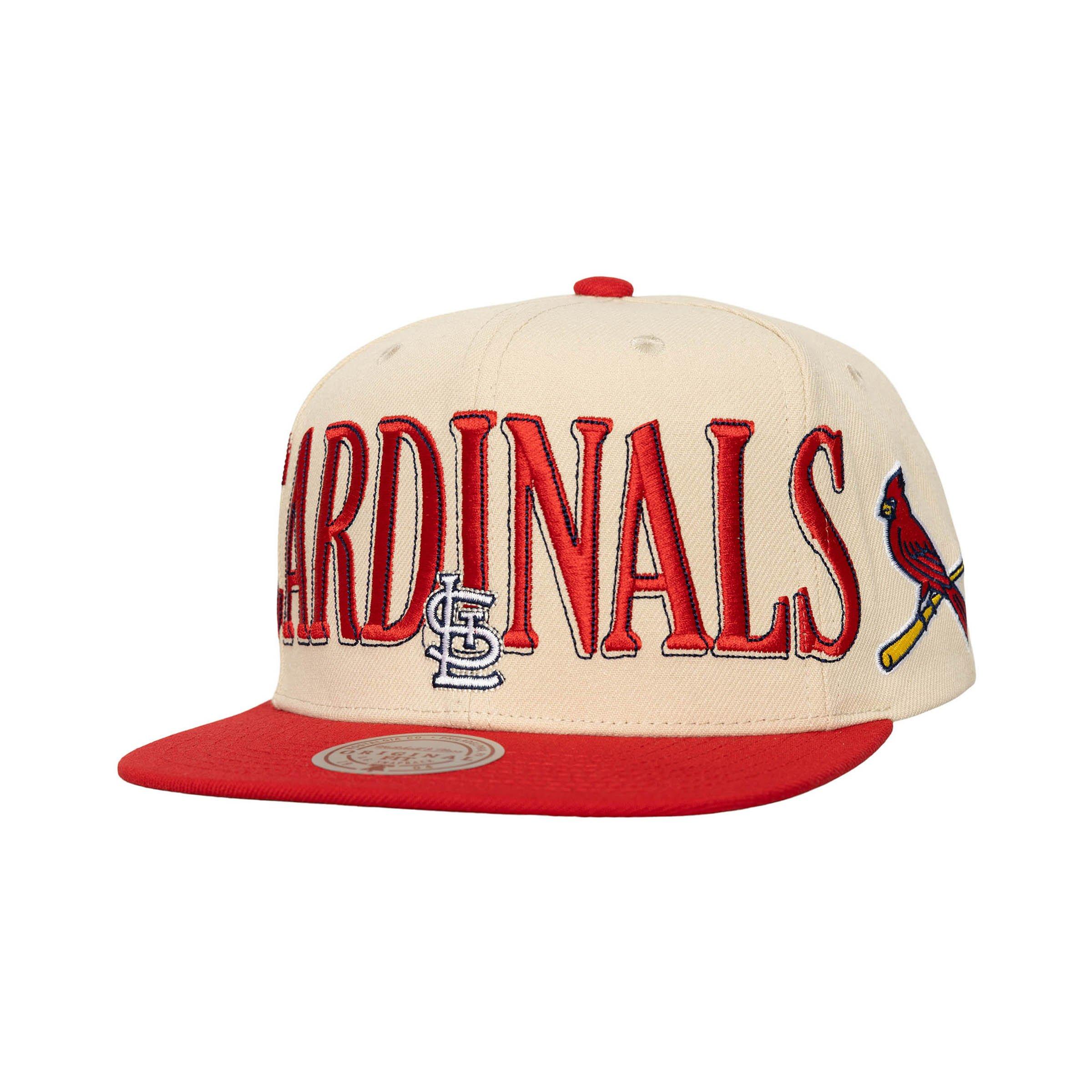 Mitchell & Ness St. Louis Cardinals Across Board Snapback Hat - Cream - CREAM